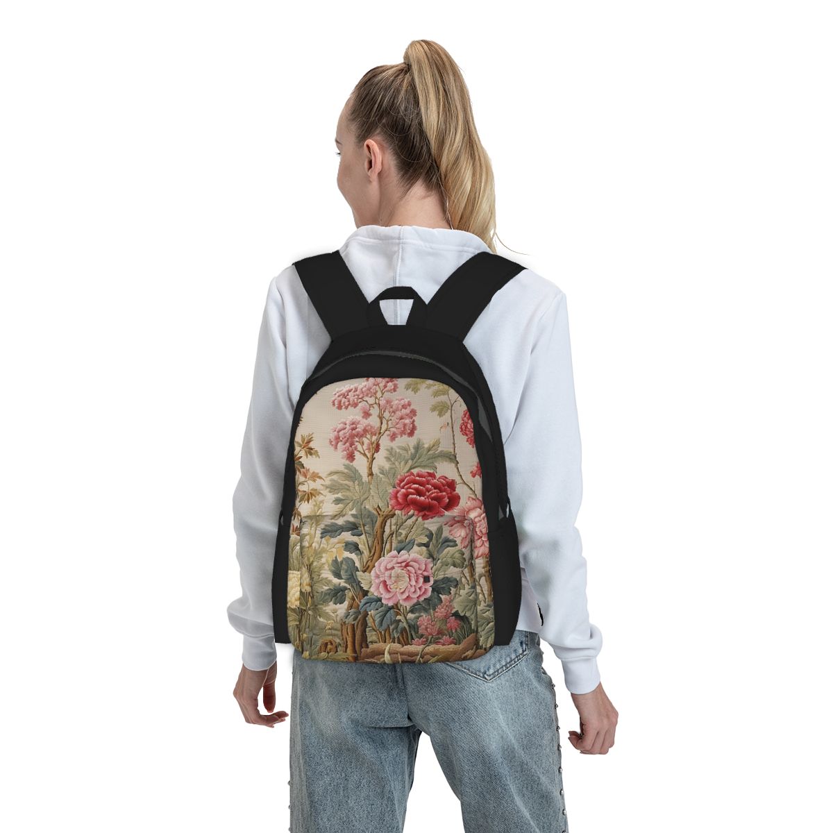 Luxury Bags For Kids - Mochila floral de lujo estilo rococó,