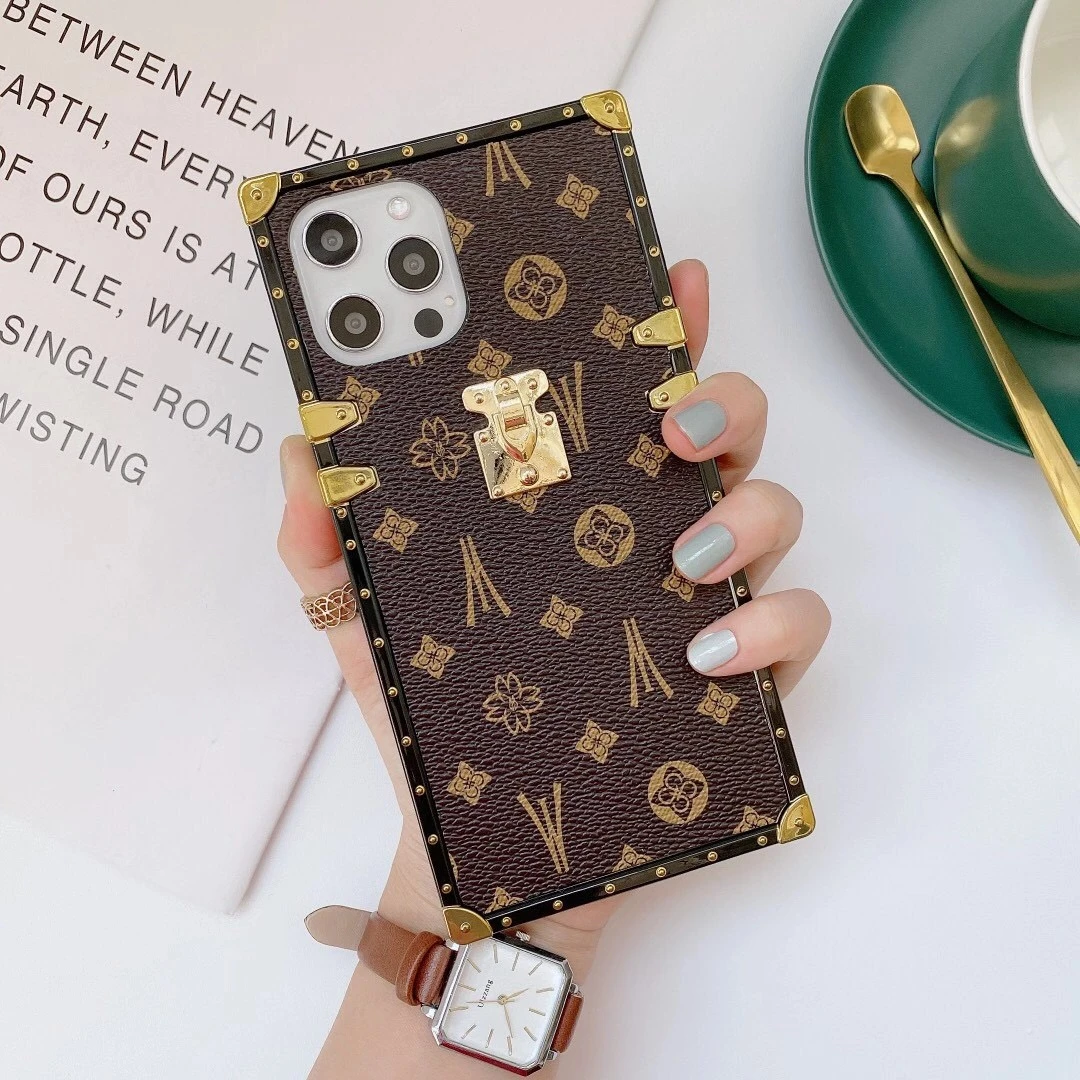 Luxury Bags Quotes - Funda de teléfono de cuero cuadrada
